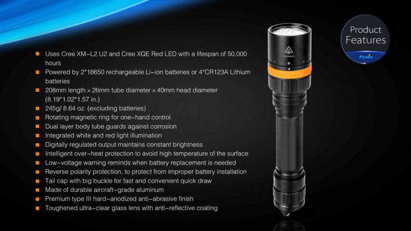 Taucher-LED-Taschenlampe Fenix SD20