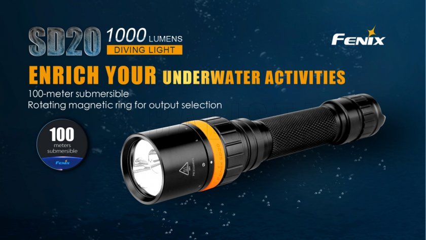 Taucher-LED-Taschenlampe Fenix SD20