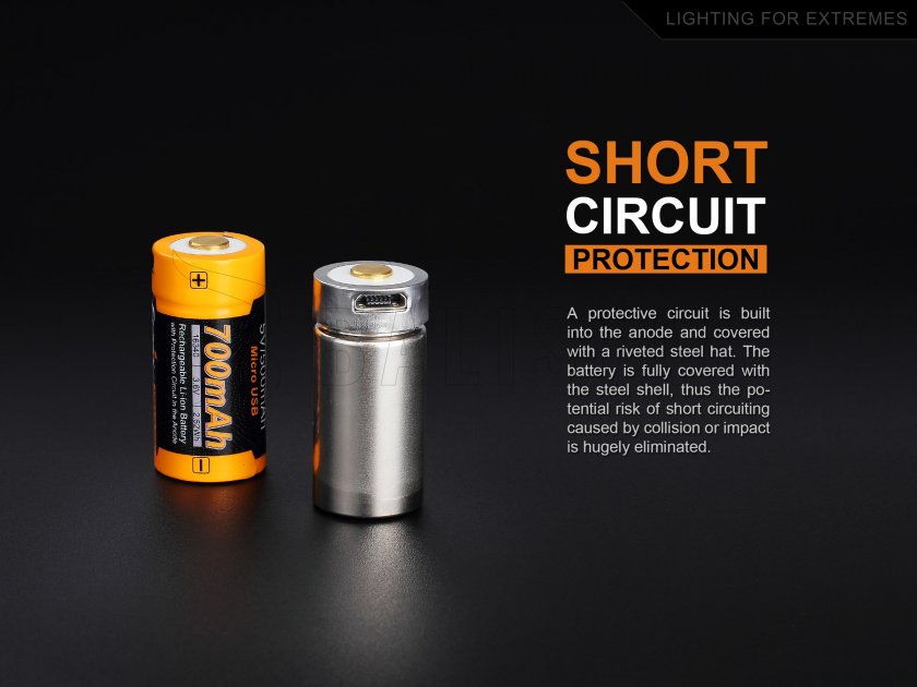 Wiederaufladbare USB-Batterie Fenix RCR123A/16340 (Li-ion)