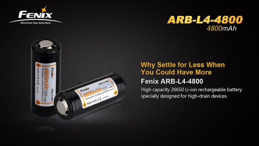 Wiederaufladbarer Akku Fenix 26650 4800 mAh (Li-Ion)