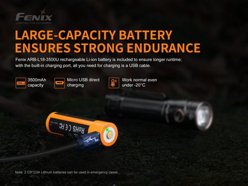 Taschenlampe Fenix LD30 + USB-Akku 3500 mAh