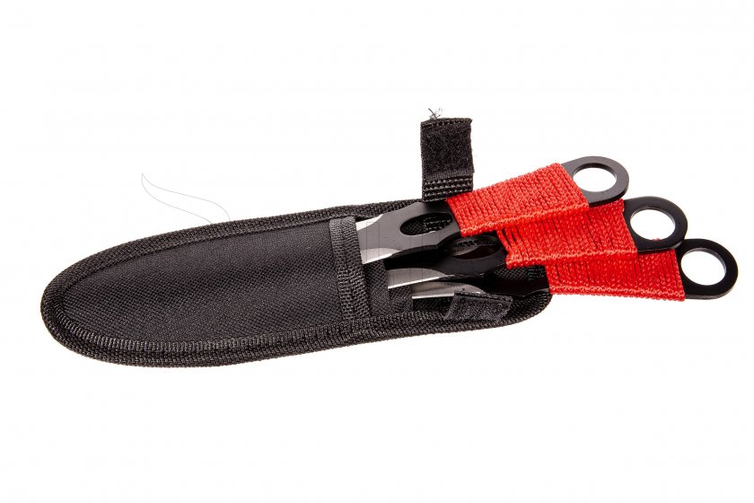 Satz Wurfmesser Kandar rotes Paracord (82)