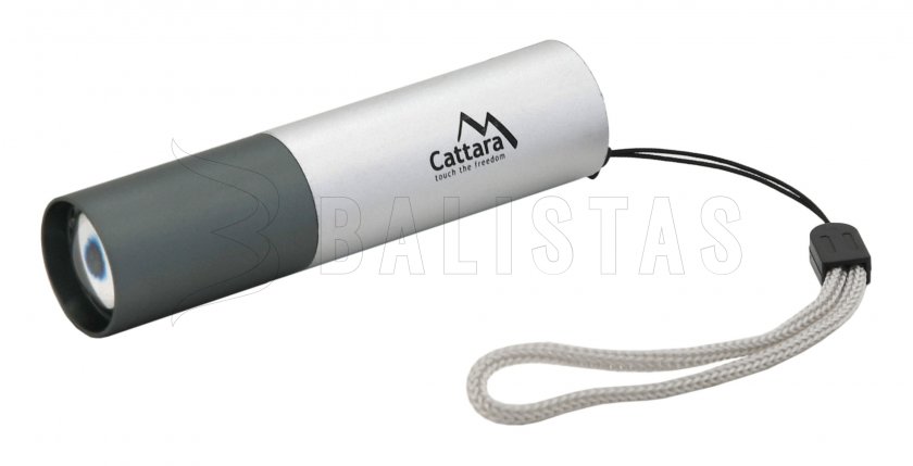Kompakte LED-Taschenlampe Cattara 120lm ZOOM wiederaufladbar SILVER