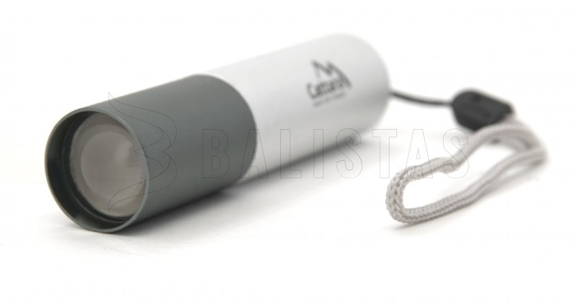 Kompakte LED-Taschenlampe Cattara 120lm ZOOM wiederaufladbar SILVER