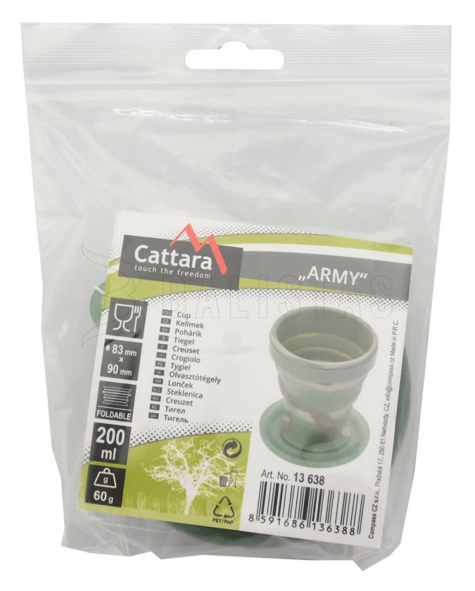 Silikonbecher klappbar ARMY 200ml