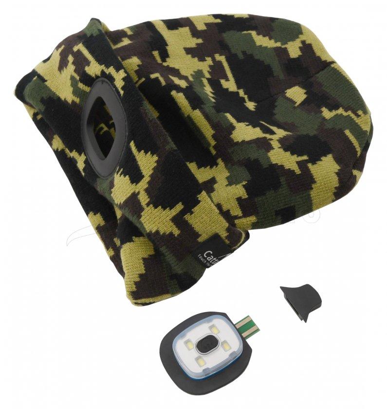 Mütze ARMY mit LED-Lampe USB aufladbar