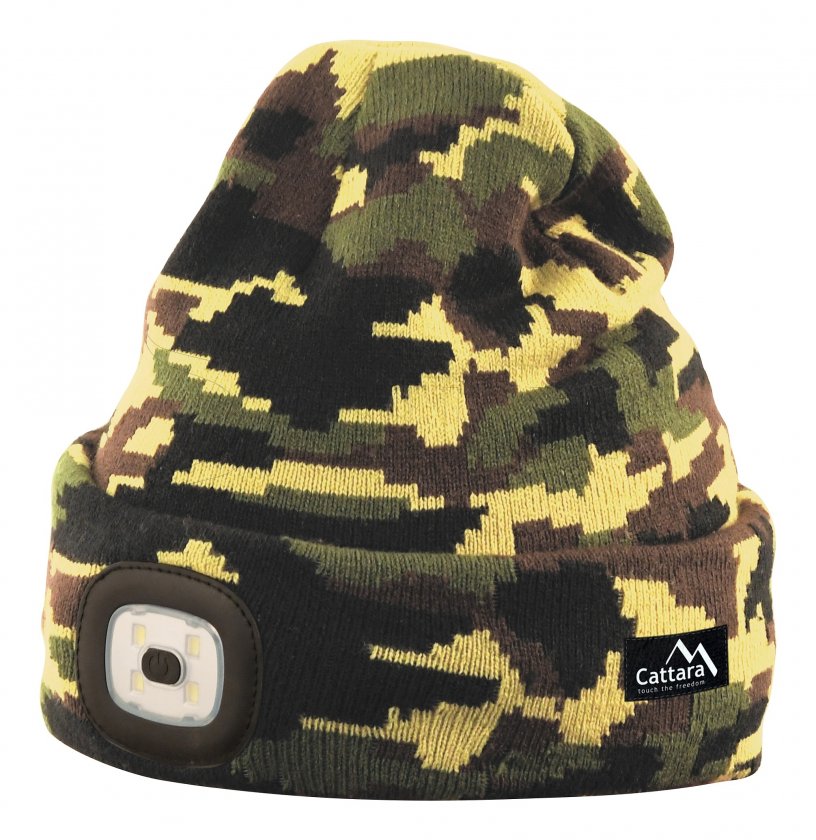Mütze ARMY mit LED-Lampe USB aufladbar