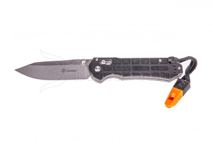 Klappmesser Ganzo G7452P schwarz mit Pfeife