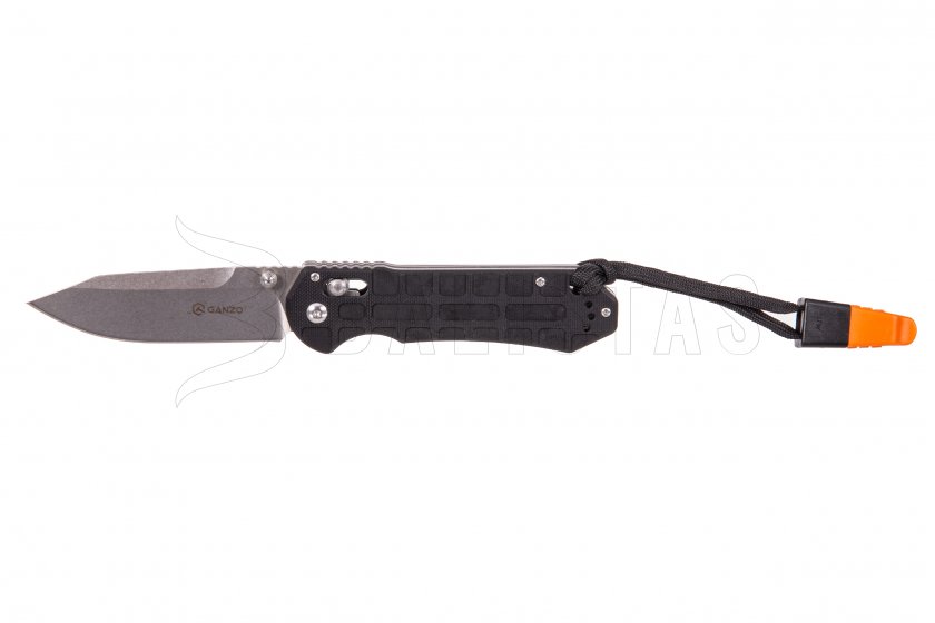 Klappmesser Ganzo G7452P schwarz mit Pfeife