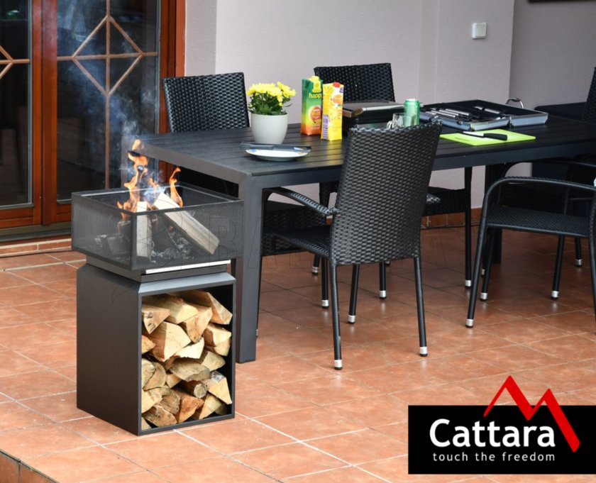 Feuerstelle CUBE mit Rost 74cm