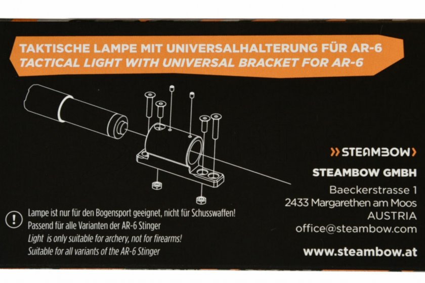 Taktische Lampe für Armbrüste Steambow AR-6 Stinger II