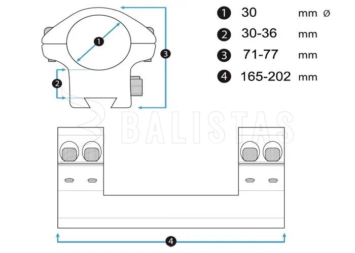 Montage Eagle Vision Infinity Forward 22mm/30mm einteilig verstellbar