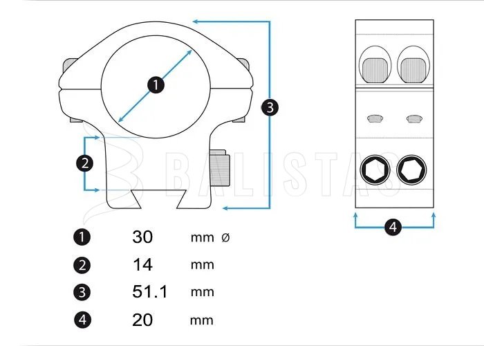 Montage Element Optics Accu-Lite 22mm/30mm hoch