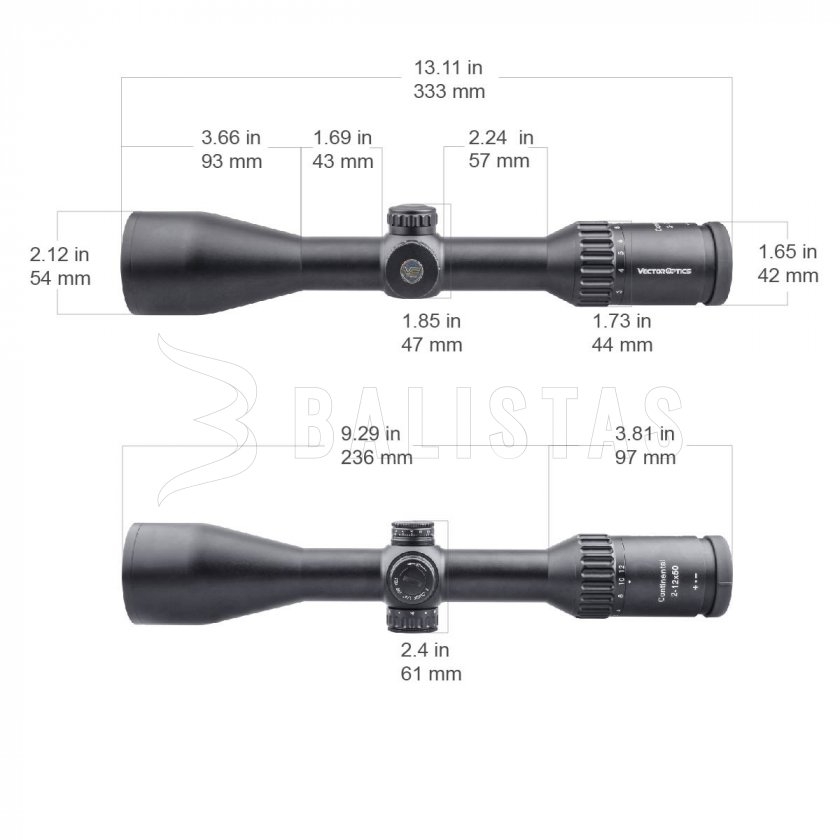 Zielfernrohr Vector Optics Continental 2-12x50 SFP VET-10BDC MOA