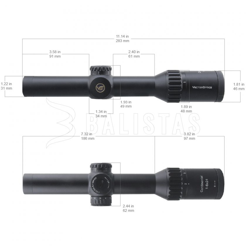 Zielfernrohr Vector Optics Continental x6 1-6X24 SFP Tactical VEC-T6M MRAD