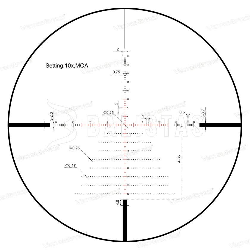 Zielfernrohr Vector Optics Zalem 4-48x65 ED SFP BDC MOA