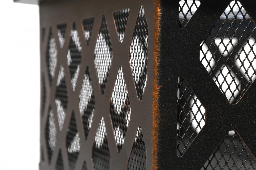 Feuerstelle HEXAGON copper patina mit Deckel
