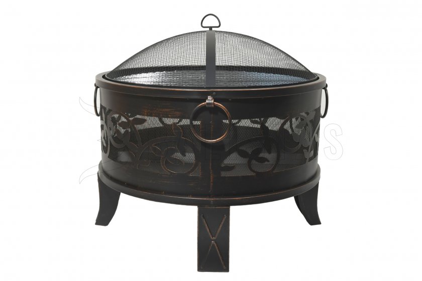 Feuerschale SANTORIN copper patina mit Deckel