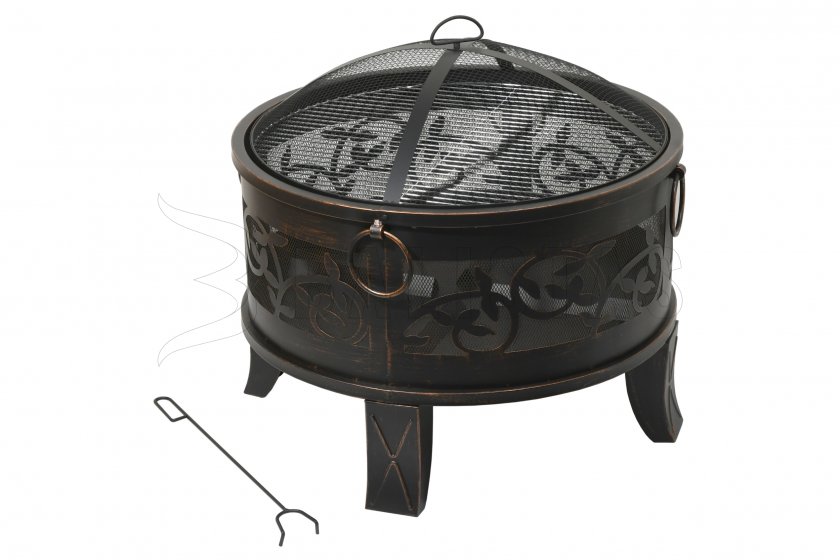 Feuerschale SANTORIN copper patina mit Deckel