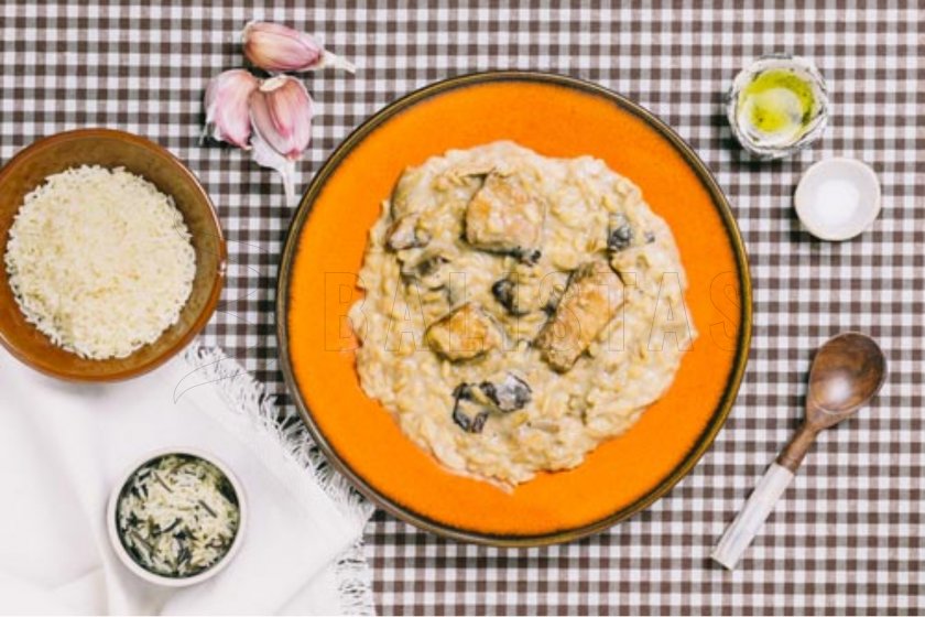 Lachsrisotto mit Steinpilzen Forestia