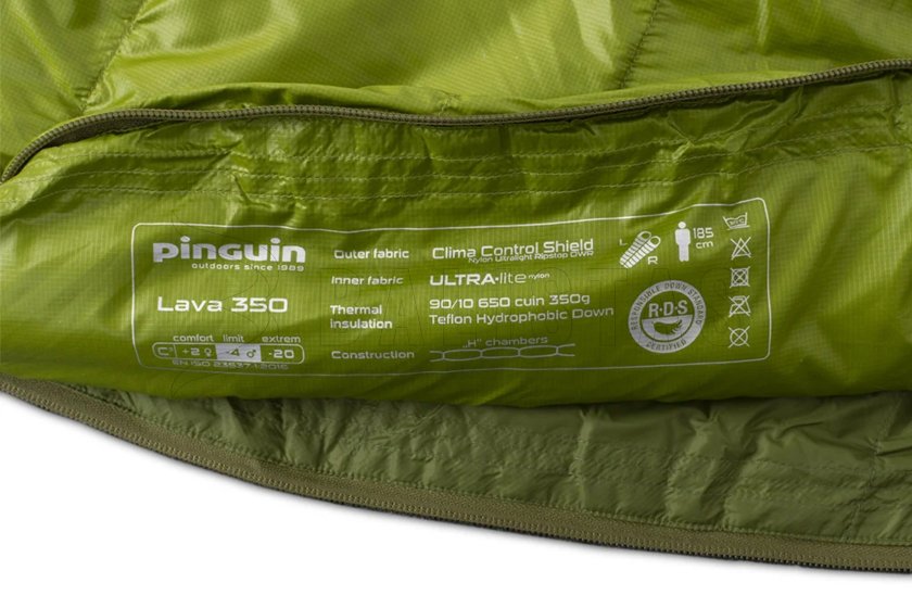 Schlafsack Pinguin Lava 350 175cm grün links 7