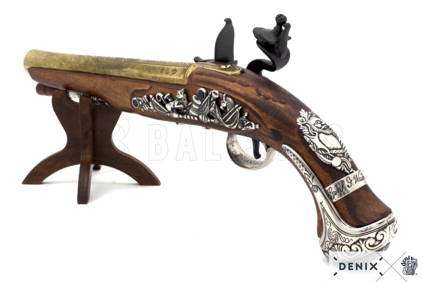 Replik einer Steinschlosspistole von General George Washington, England 18. Jh. 6