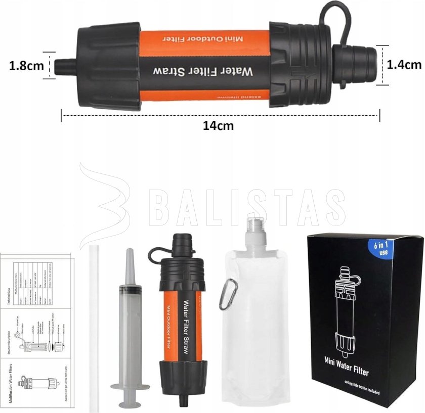 Taschenwasserfilter Mini Water Filter 6v1 2
